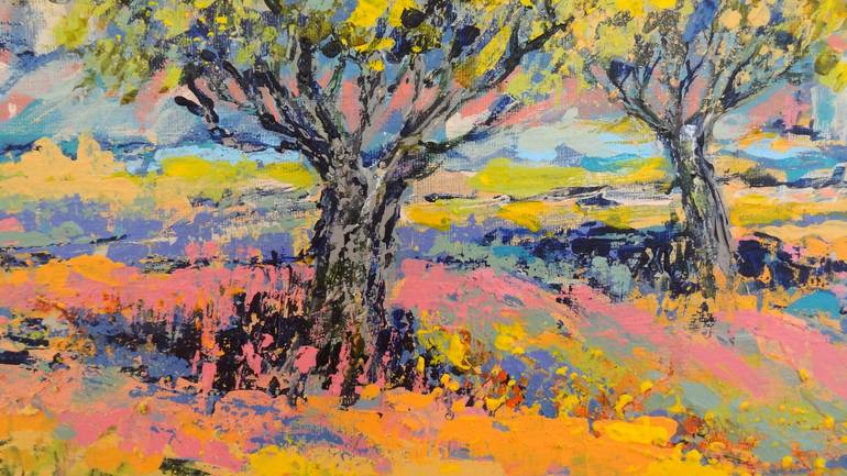 Original Abstract Expressionism Landscape Painting by IneLouise Mourick