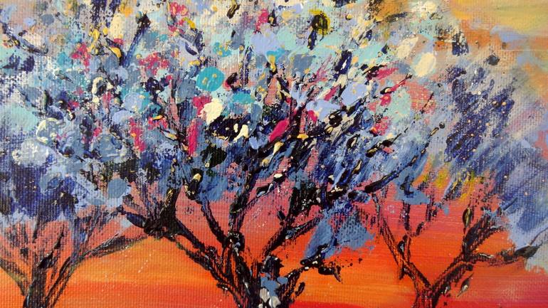 Original Abstract Expressionism Landscape Painting by Inelouise Mourick