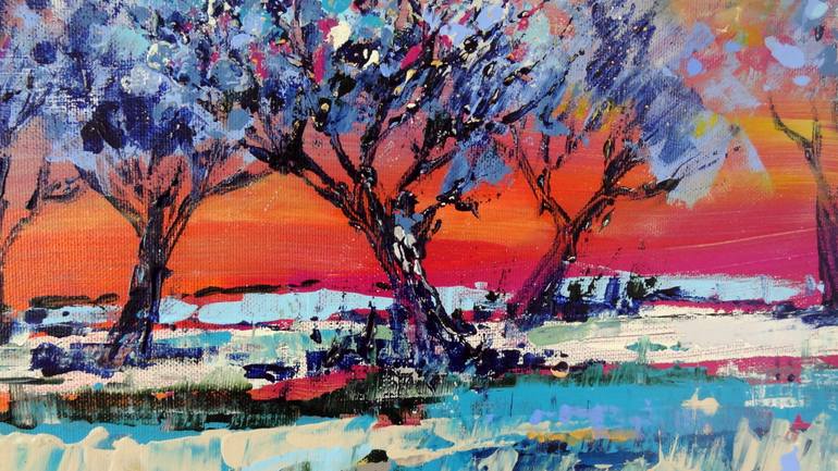 Original Abstract Expressionism Landscape Painting by Inelouise Mourick