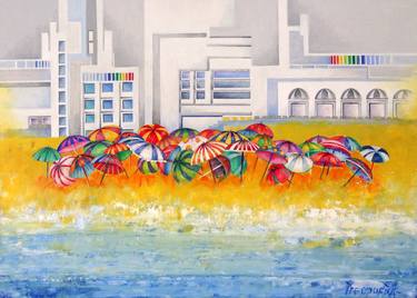 Original Abstract Beach Paintings by IneLouise Mourick
