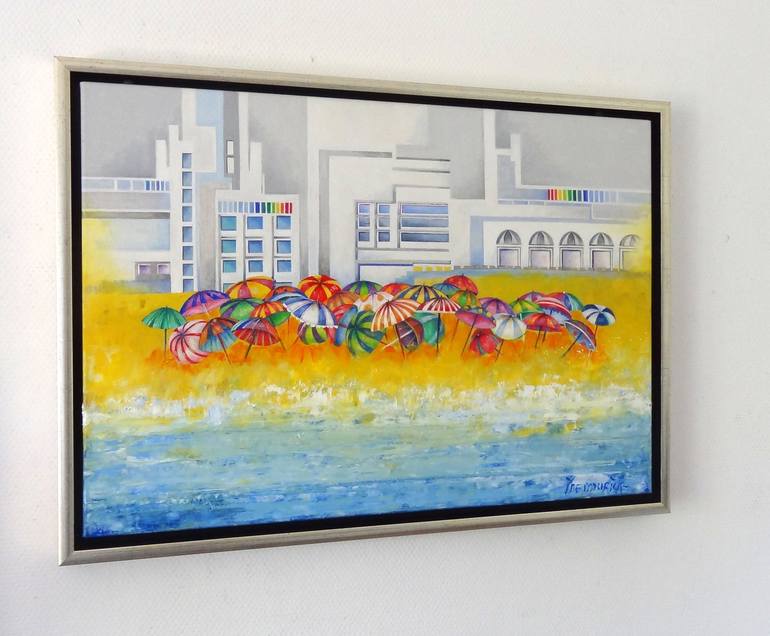 Original Abstract Beach Painting by IneLouise Mourick