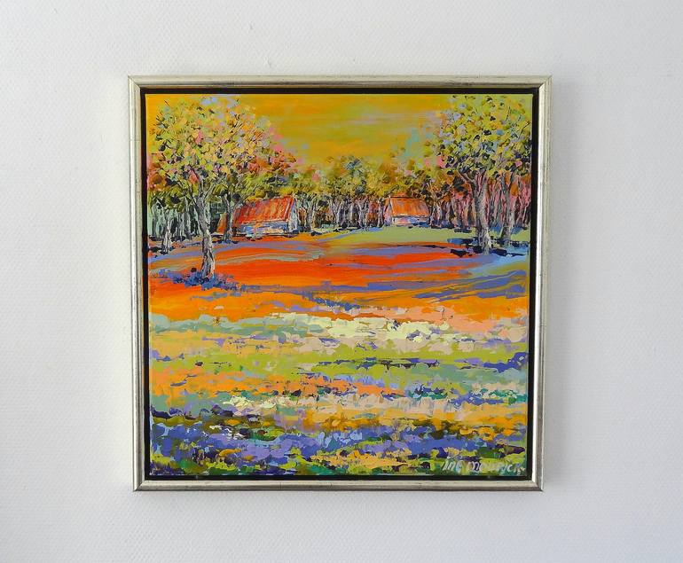 Original Abstract Expressionism Landscape Painting by Inelouise Mourick