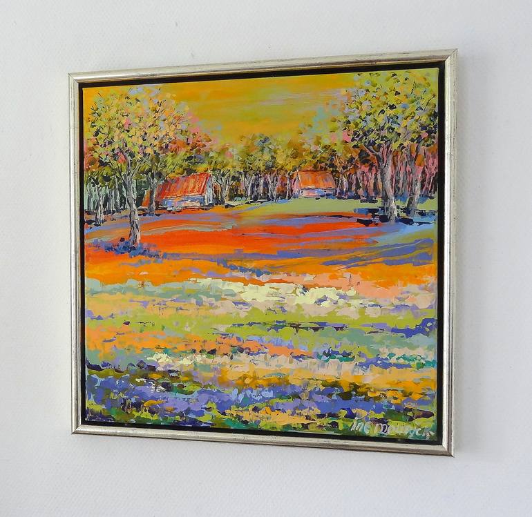 Original Abstract Expressionism Landscape Painting by Inelouise Mourick
