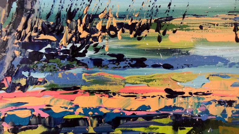 Original Abstract Expressionism Landscape Painting by Inelouise Mourick