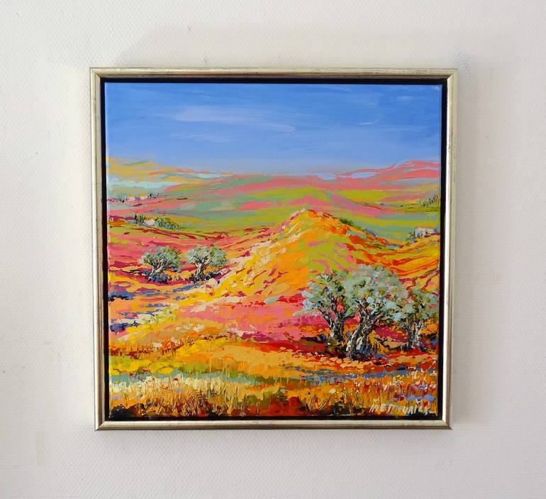 Original Abstract Expressionism Landscape Painting by Inelouise Mourick