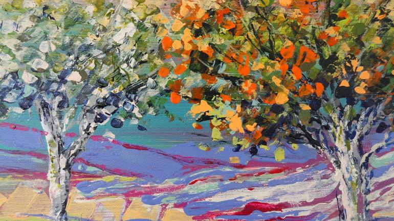 Original Abstract Expressionism Landscape Painting by IneLouise Mourick