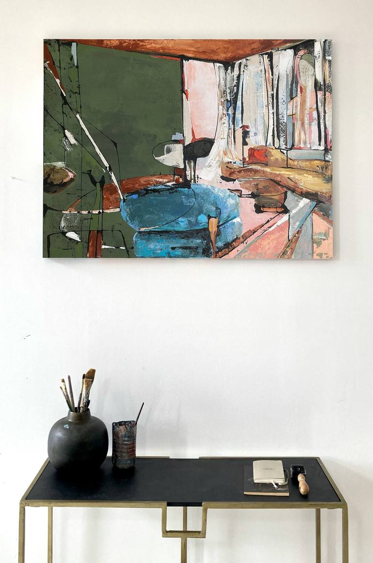 Original Abstract Expressionism Interiors Painting by ANNA SUDBINA