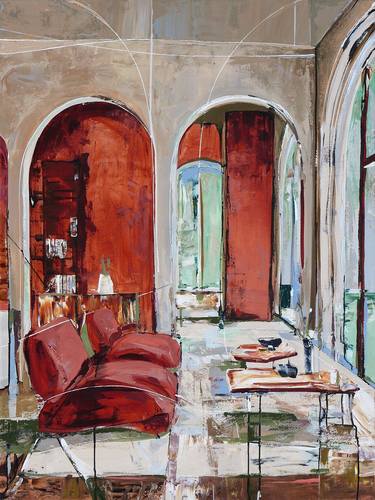 Original Abstract Expressionism Architecture Paintings by ANNA SUDBINA