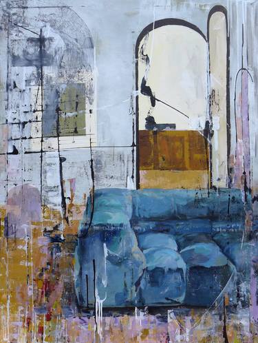 Original Abstract Expressionism Interiors Paintings by ANNA SUDBINA