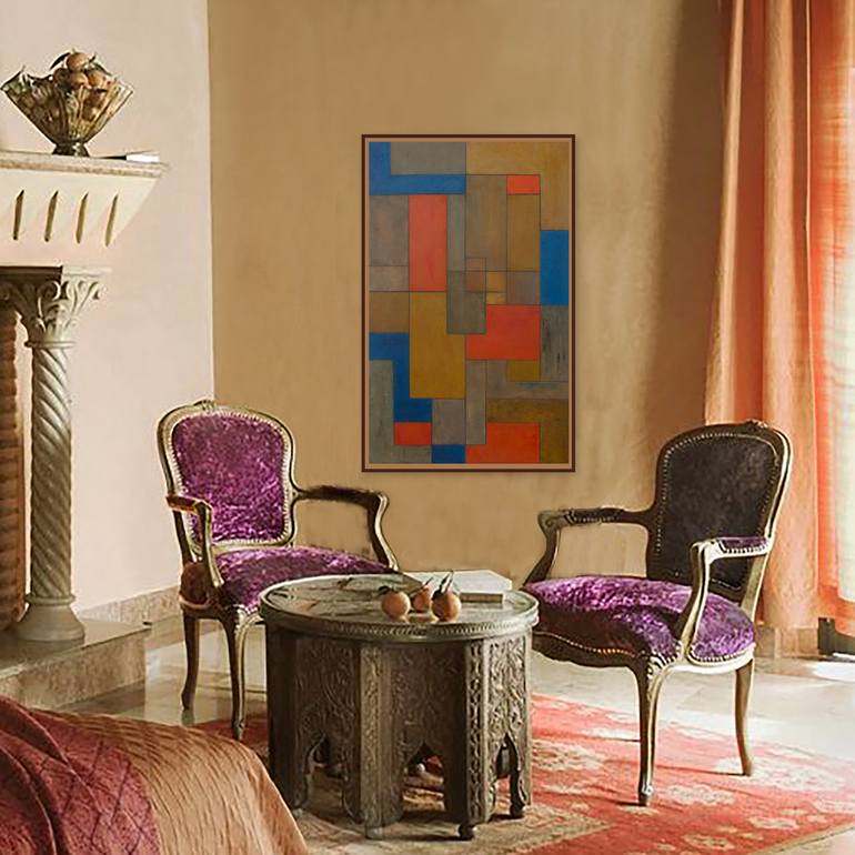 Original Abstract Geometric Painting by stephen cimini