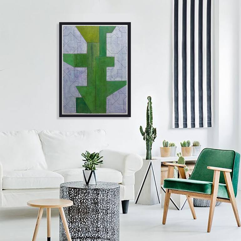 Original Abstract Geometric Painting by stephen cimini