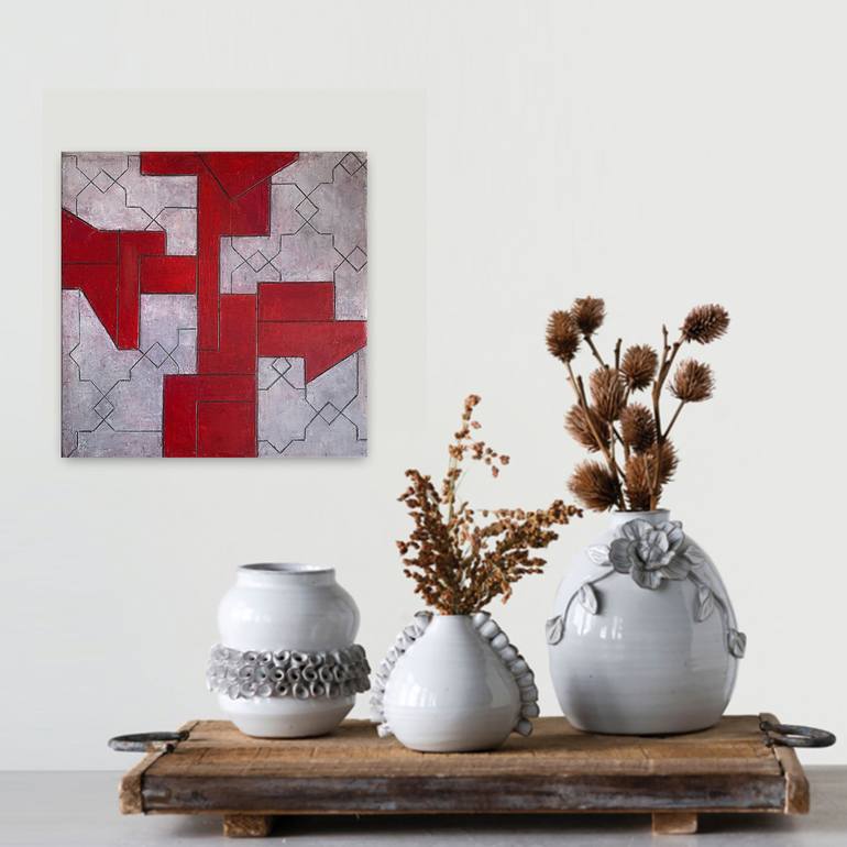 Original Abstract Geometric Painting by stephen cimini