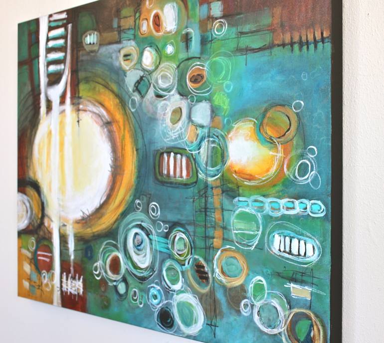 Original Abstract Geometric Painting by Leah Fitts