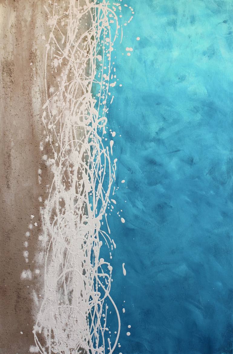 Original Abstract Beach Painting by Leah Fitts