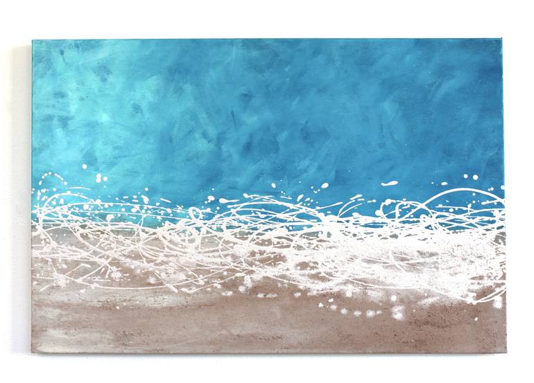 Original Abstract Beach Painting by Leah Fitts