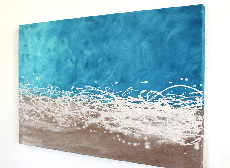 Original Abstract Beach Painting by Leah Fitts