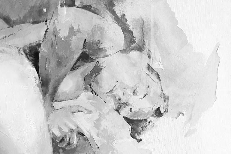 Original Black & White Nude Painting by Jonas Kunickas