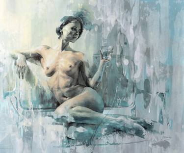 Original Figurative Nude Painting by Jonas Kunickas