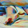 Figurative palette knife oil painting with deep physical texture. Covered in shiny polish - ready to hang.
My paint strokes are welcoming you to join the journey I am in to discover a beauty of a human body!