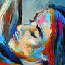 Figurative palette knife oil painting with deep physical texture. Covered in shiny polish - ready to hang.
My paint strokes are welcoming you to join the journey I am in to discover a beauty of a human body!