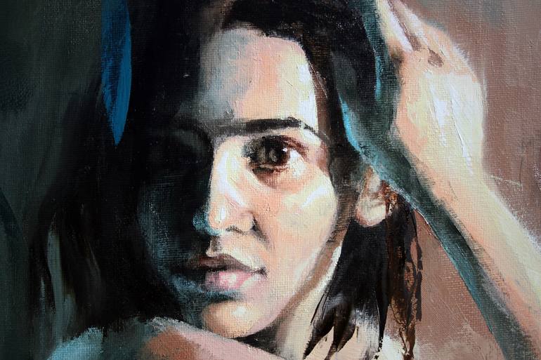 Original Realism Portrait Painting by Jonas Kunickas