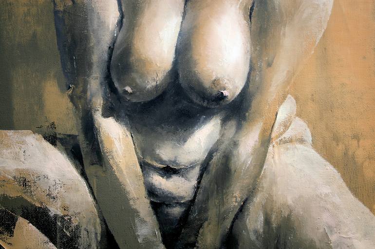 Original Figurative Nude Painting by Jonas Kunickas