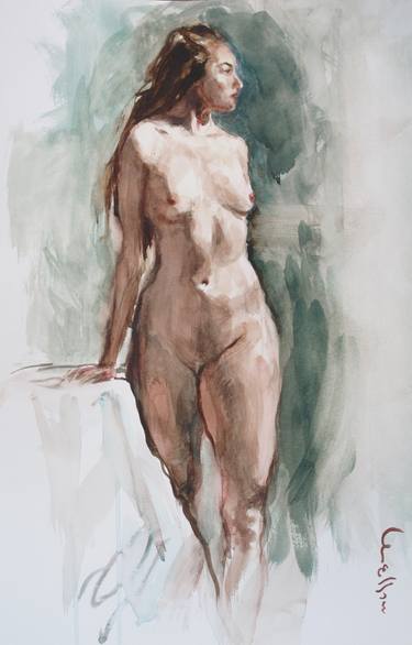 Print of Figurative Nude Paintings by Michele Bajona