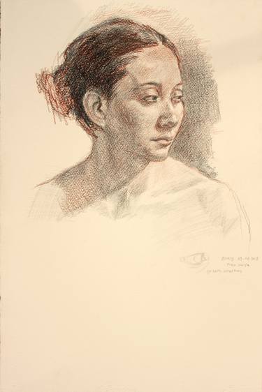 Original Figurative Portrait Drawings by Michele Bajona