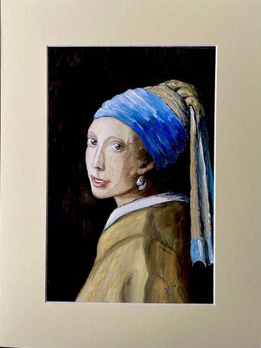 Girl with Pearl Earring (painted from Jan Vermeer (1665) thumb