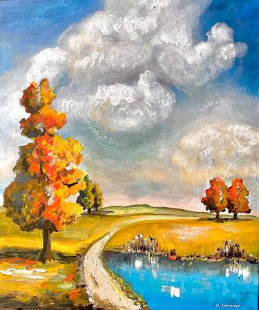 Original Expressionism Landscape Painting by Guido Schraner