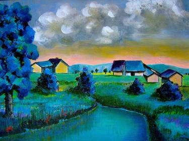 Original Expressionism Landscape Paintings by Guido Schraner