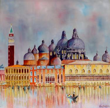 Original Abstract Expressionism Cities Paintings by chris sheldrake