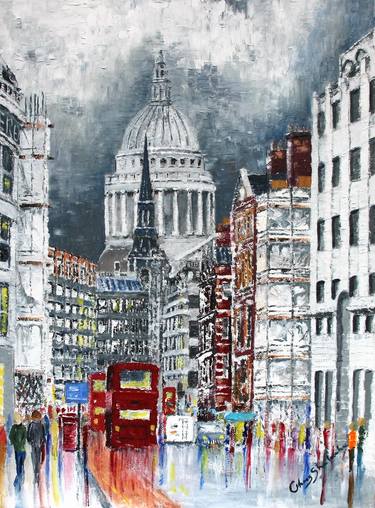 Original Abstract Expressionism Cities Paintings by chris sheldrake