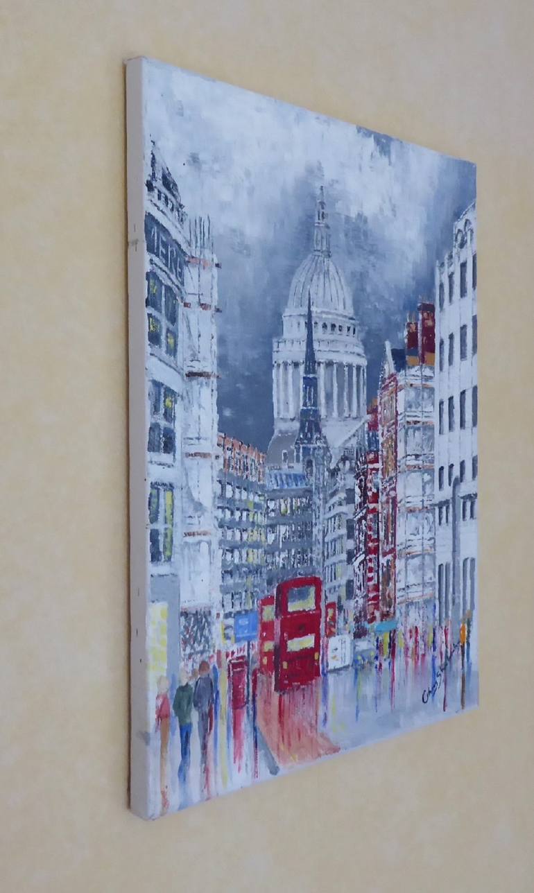 Original Abstract Expressionism Cities Painting by chris sheldrake