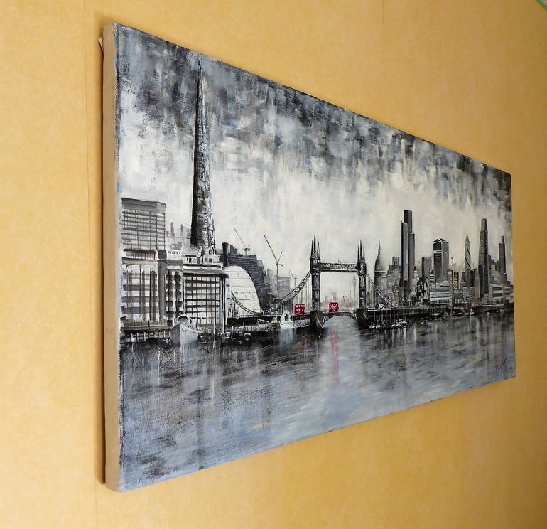 Original Abstract Expressionism Cities Painting by chris sheldrake