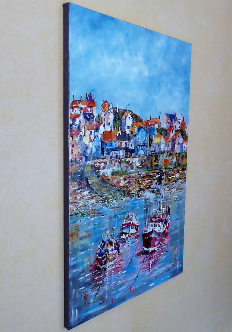 Original Expressionism Boat Painting by chris sheldrake