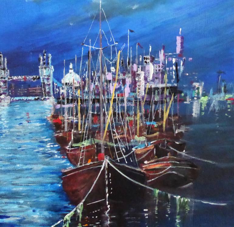 Original Expressionism Cities Painting by chris sheldrake