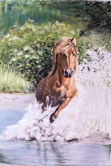 Original Horse Drawing by Sandy Brooks