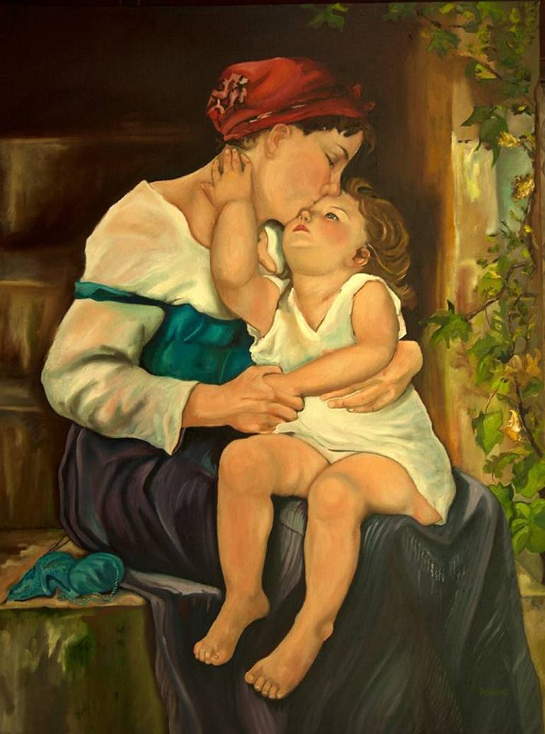 Mothers Love Painting by Roxana Gonzales | Saatchi Art