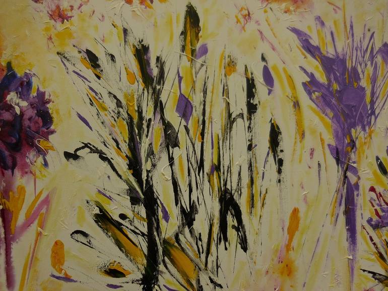 Original Abstract Expressionism Floral Painting by Karel Van Camp