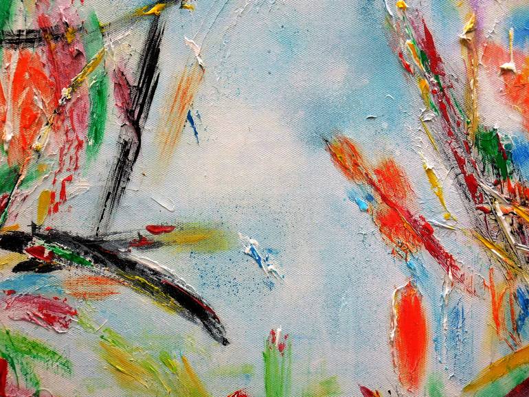 Original Abstract Garden Painting by Karel Van Camp