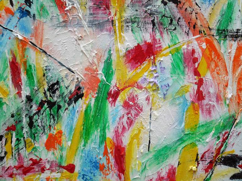 Original Abstract Garden Painting by Karel Van Camp
