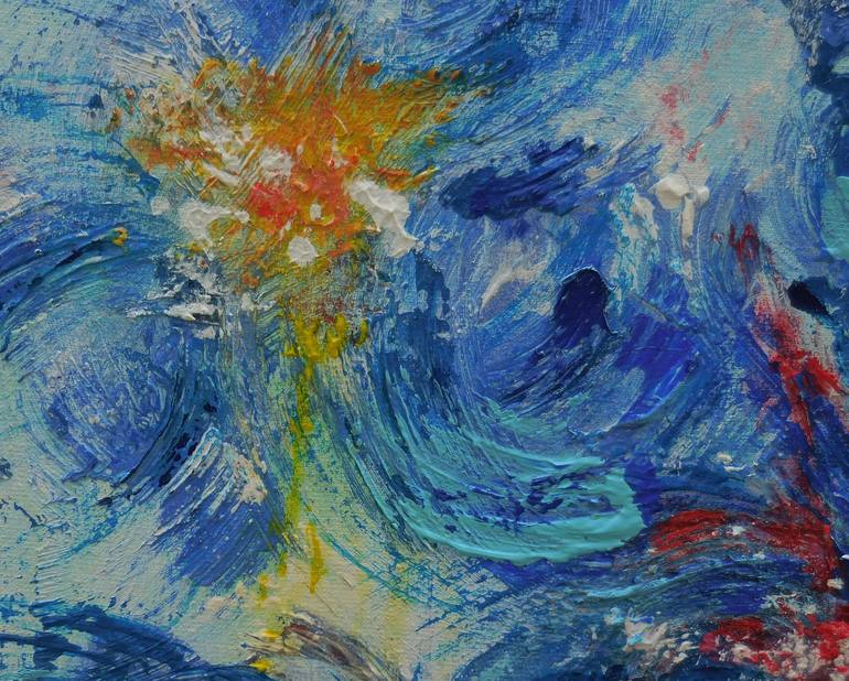 Original Abstract Expressionism Floral Painting by Karel Van Camp