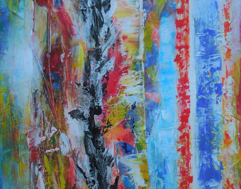 Original Abstract Expressionism Tree Painting by Karel Van Camp