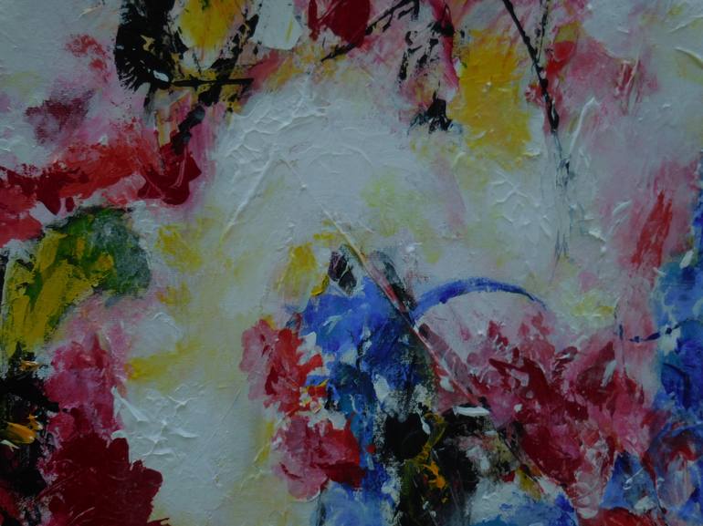 Original Abstract Floral Painting by Karel Van Camp