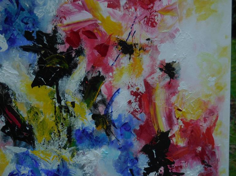 Original Abstract Floral Painting by Karel Van Camp