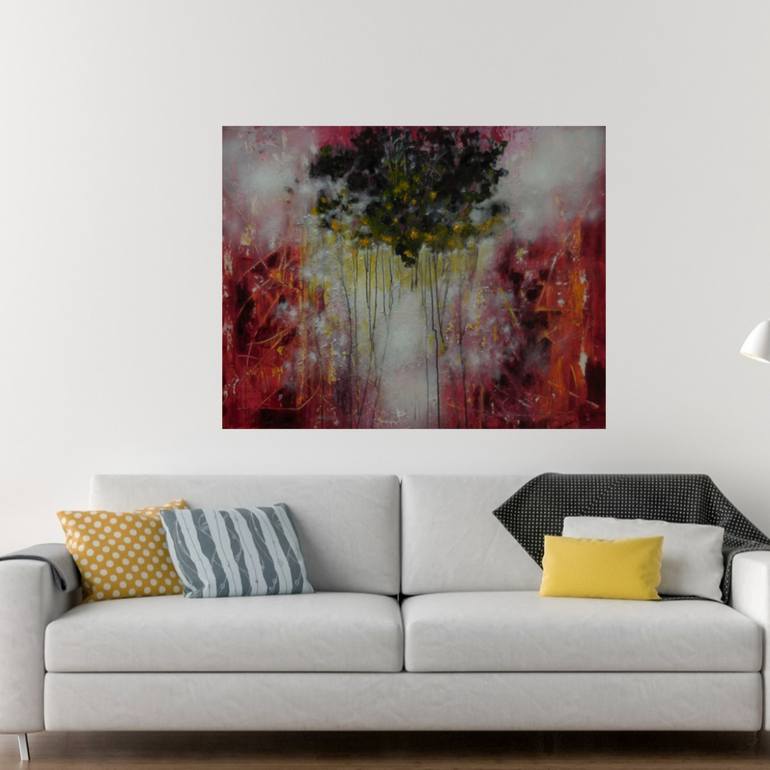 Original Abstract Tree Painting by Karel Van Camp