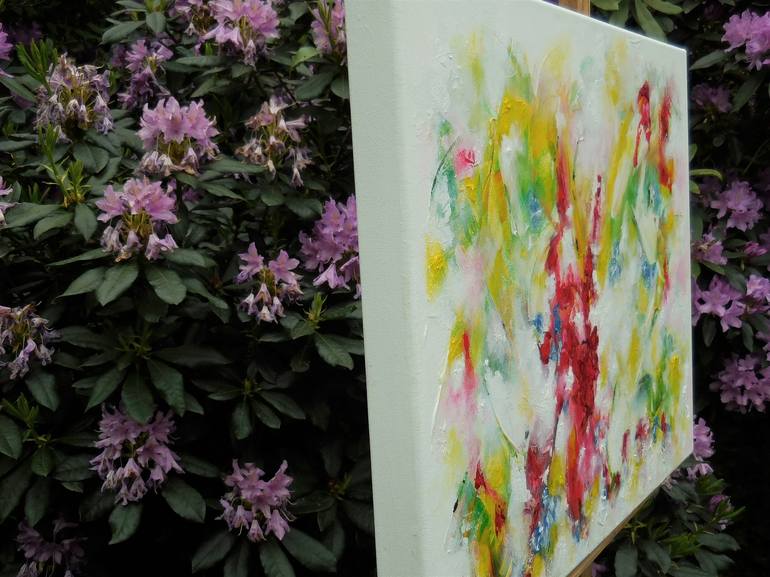 Original Abstract Botanic Painting by Karel Van Camp