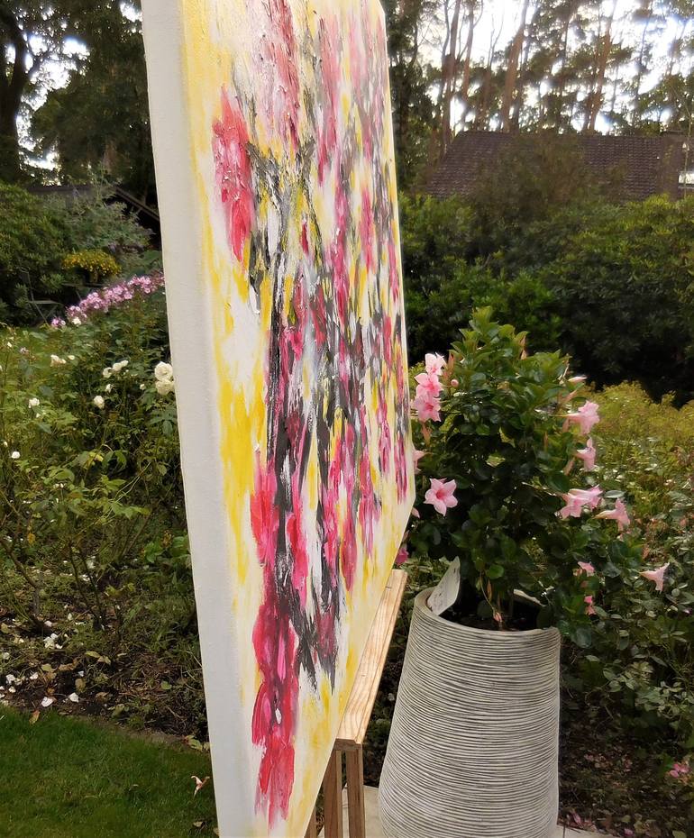 Original Abstract Expressionism Floral Painting by Karel Van Camp