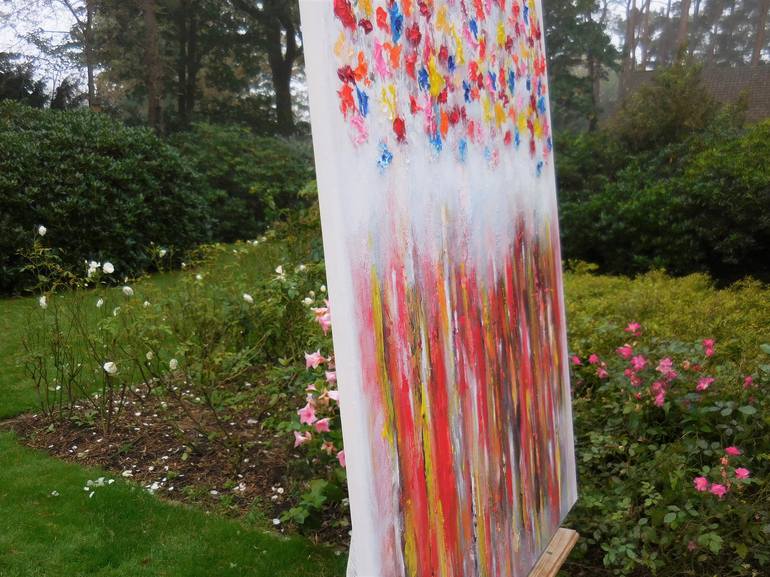 Original Abstract Floral Painting by Karel Van Camp